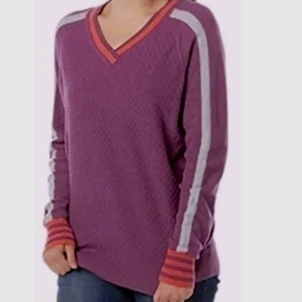 SMARTWOOL‎ Frosted Valley V-Neck Merino Wool Sweater Sangria Heather XS $150 New